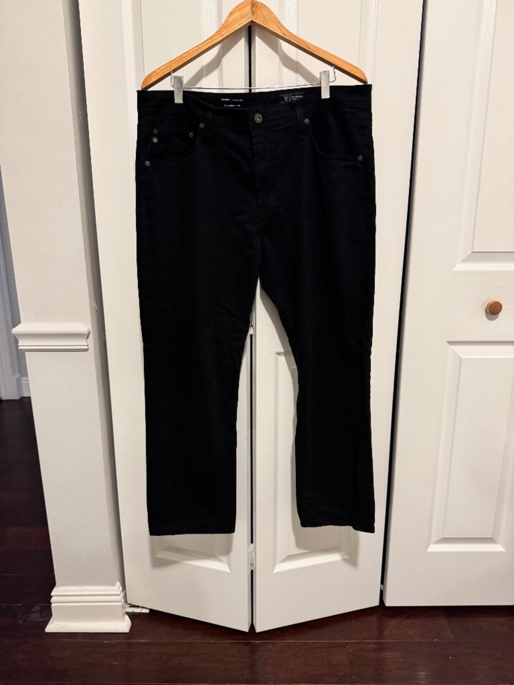 ⁠AG Everett Slim Straight True Black Pants Mens 36x32 (Altered to 27” inseam)